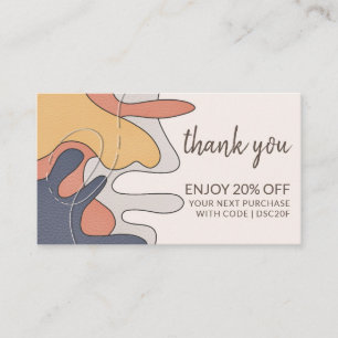 Thank You Modern Boho Store Business Discount Card