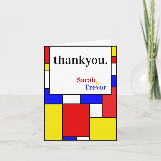 Thank You | Modern Bold Primary Colours Card (Front)