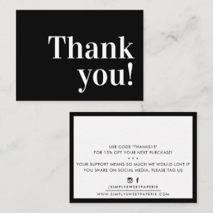 THANK YOU modern business insert serif black white