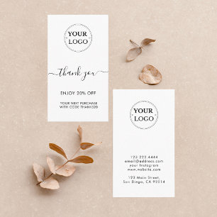 Thank You Modern Business Logo Discount Card
