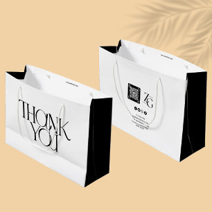 Thank You Modern Business   QR Code Large Gift Bag
