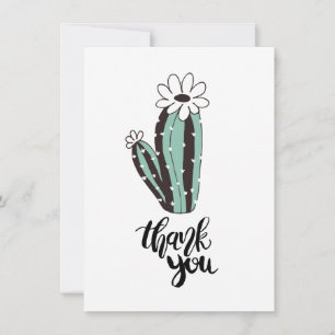 Thank You Modern Cacti Flat Card