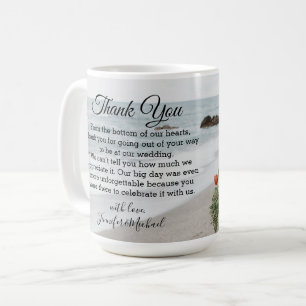 thank you modern calligraphy wedding day photo coffee mug