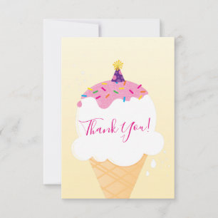 THANK YOU modern cute retro ice cream cone party