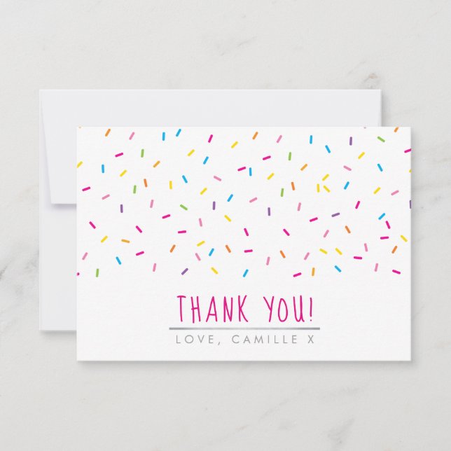 THANK YOU modern cute sprinkles colourful baking Card (Front)