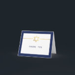 THANK YOU modern gold jewish star navy Card<br><div class="desc">[ NOTE - THE GOLD EFFECT IS A PRINTED PICTURE ] A modern, simple design for THANK YOU CARD Setup as a template it is simple for you to add your own details, or hit the ize button and you can add or change text, fonts, customsizes, etc TIP: 1. To...</div>