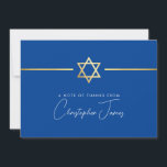 THANK YOU modern gold jewish star royal blue Card<br><div class="desc">[ NOTE - THE GOLD EFFECT IS A PRINTED PICTURE ] A modern, simple design for THANK YOU CARD Setup as a template it is simple for you to add your own details, or hit the ize button and you can add or change text, fonts, customsizes, etc TIP: 1. To...</div>