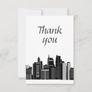 Thank You Modern Graphic CityScape City Card