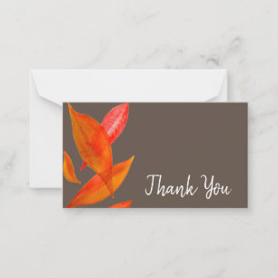 Thank You modern leaf watercolor art Card