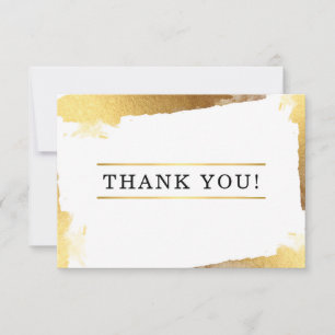THANK YOU modern luxe gilded gold edges Card