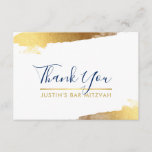 THANK YOU modern luxe gilded gold navy blue<br><div class="desc">by kat massard >>> kat@simplysweetPAPERIE.com <<< A simple, stylish way to say thank you to your guest's for attending your child's BAR MITZVAH Setup as a template it is simple for you to add your own details, or hit the customise button and you can add or change text, fonts, sizes...</div>