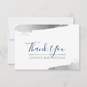 THANK YOU modern luxe gilded silver navy blue