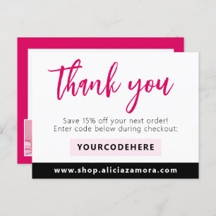 Thank You Modern Magenta Boutique 4-Photo Flyer Postcard