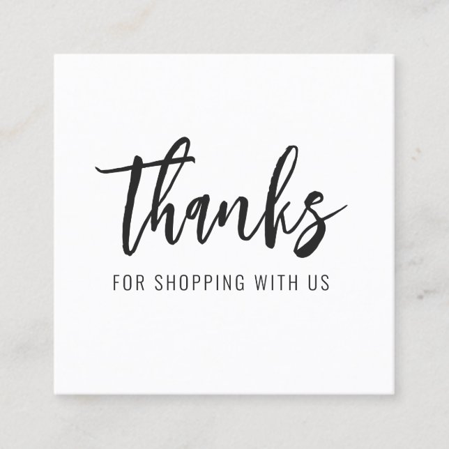 Thank You Modern Minimal Square Business Card (Front)