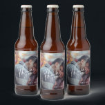 Thank You Modern Photo Wedding Beer Bottle Label<br><div class="desc">Wedding favour beer bottle thank you stickers with your favourite photograph and your names.</div>
