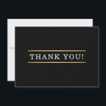 THANK YOU modern simple black white gold plain<br><div class="desc">by kat massard >>> kat@simplysweetPAPERIE.com <<<
A thank you note for your special event or business</div>
