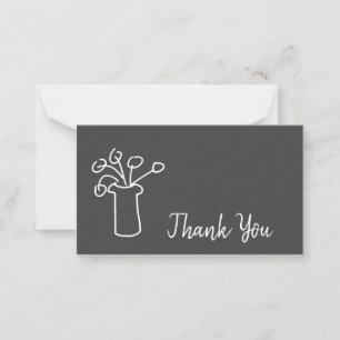 Thank You modern simple gray and white art Card