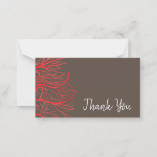 Thank You modern simple red abstract art Card