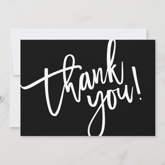 THANK YOU modern small business insert black white Card (Front)