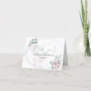 Thank You Modern Watercolor Eucalyptus Foliage Card