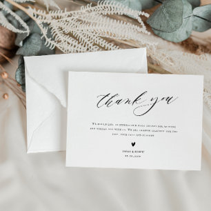 THANK YOU modern wedding thank you card