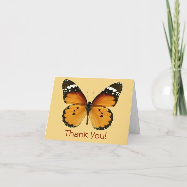 Thank You! Monarch Butterfly Customise Message Thank You Card (Front)