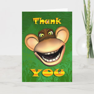 Thank you monkey face, happy jolly card
