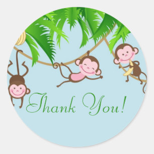 Thank You Monkeys Baby Shower Sticker