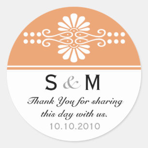 Thank You Monogram Wedding Favour Labels