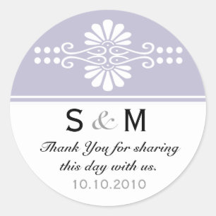 Thank You Monogram Wedding Favour Labels