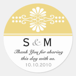 Thank You Monogram Wedding Favour Labels
