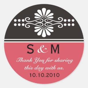 Thank You Monogram Wedding Favour Labels