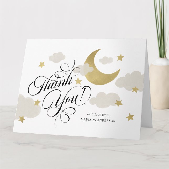 Thank You Moon Stars Cloud Baby Shower (Front)