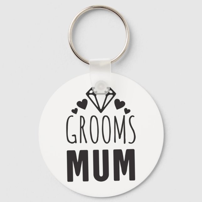 Thank You Mother of Groom Bridal Party Floral Gift Key Ring (Front)