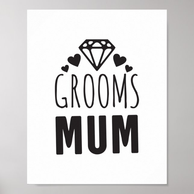 Thank You Mother of Groom Bridal Party Floral Gift Poster (Front)