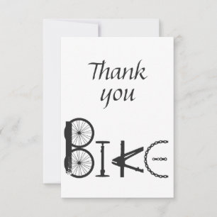Thank You Motivational Biking Words Bike Parts Card