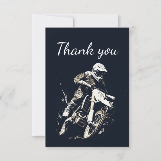 Thank You Motocross Motorcycle Racing Cycling Bike Card (Front)