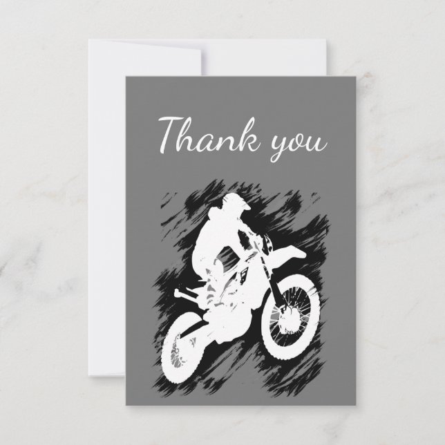 Thank You Motocross Motorcycle Racing Cycling Bike Card (Front)