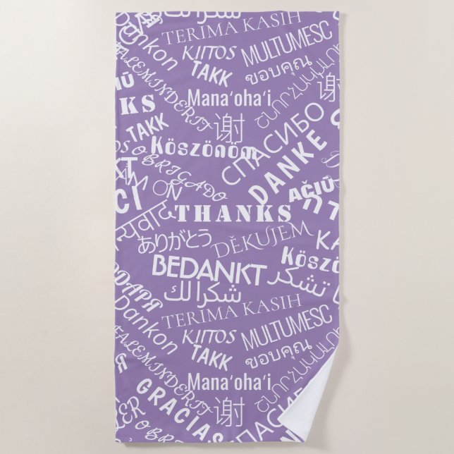 Thank You - Multi Language - International World - Beach Towel (Front)