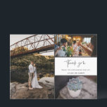 Thank You Multi Photo Collage Wedding<br><div class="desc">Thank you design wedding thank you cards featuring four of your favourite wedding photos. Show your family and friends your appreciation for being a part of your wedding celebration with one of these beautiful keepsake cards. Customise with your short message and names. Contact me through the button below if you...</div>