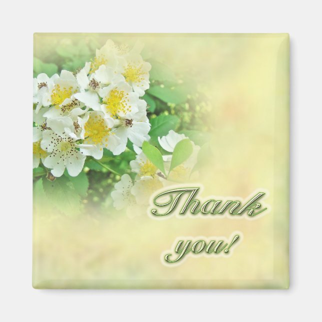 Thank You Multiflora Roses Magnet (Front)