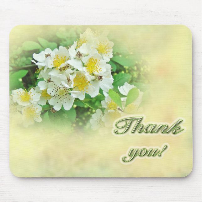 Thank You Multiflora Roses Mouse Mat (Front)