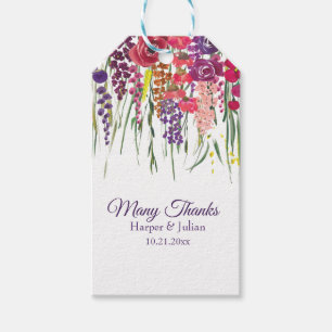 "Thank You" Multifloral Drop With Name/Date Gift Tags