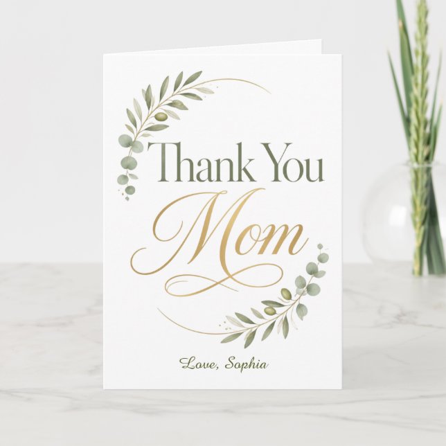 Thank You Mum Botanical Appreciation Card (Front)