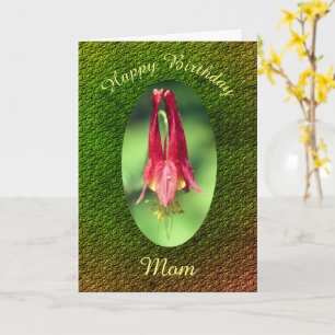 Thank You Mum Columbine Flower Birthday Card