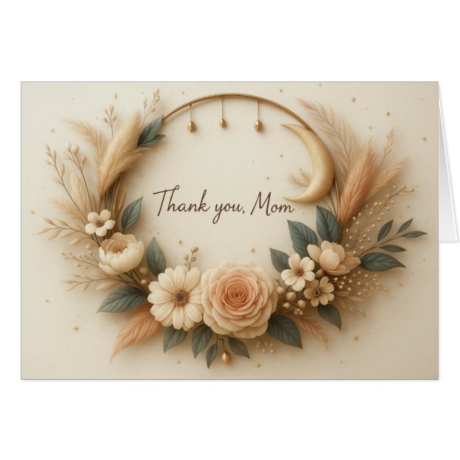 Thank You, Mum Customised Card with Sweet Verse (Front Horizontal)