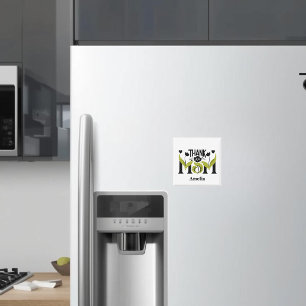 Thank You Mum Floral Personalised Magnet