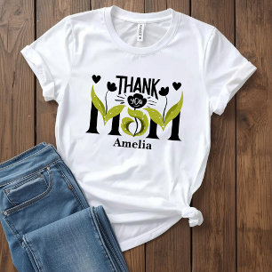 Thank You Mum Floral Personalised T-Shirt