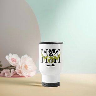 Thank You Mum Floral Personalised Travel Mug