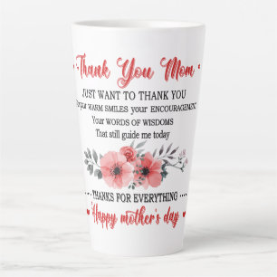 Thank You Mum Happy Mother's Day Latte Mug